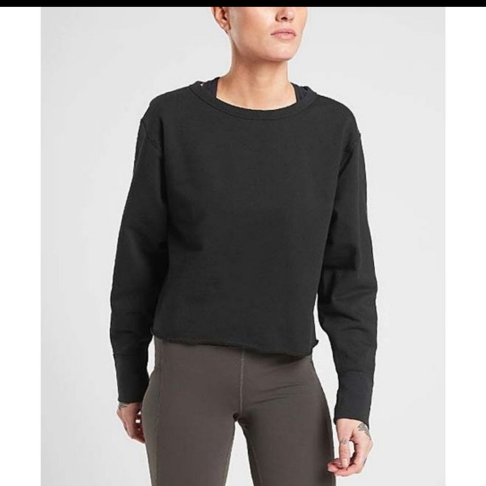 XL Athleta Cropped Edge Crop Pullover Sweatshirt